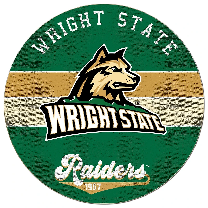 Wright State Raiders 20'' x 20'' Retro Logo Circle Sign