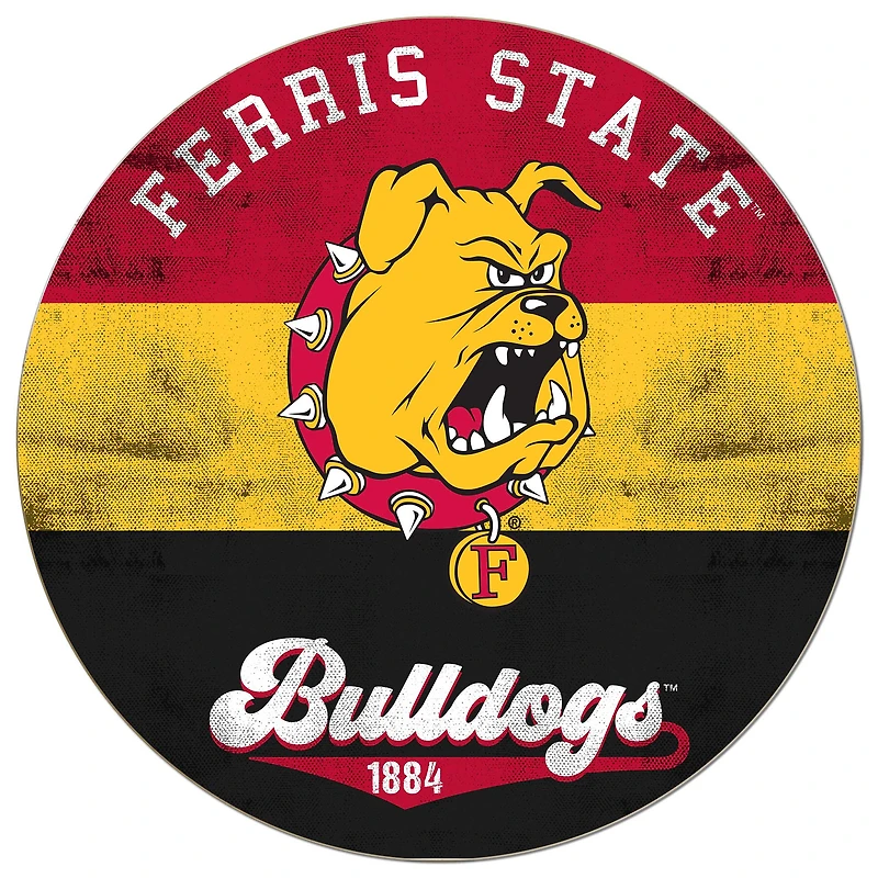 Ferris State Bulldogs 20'' x 20'' Retro Logo Circle Sign