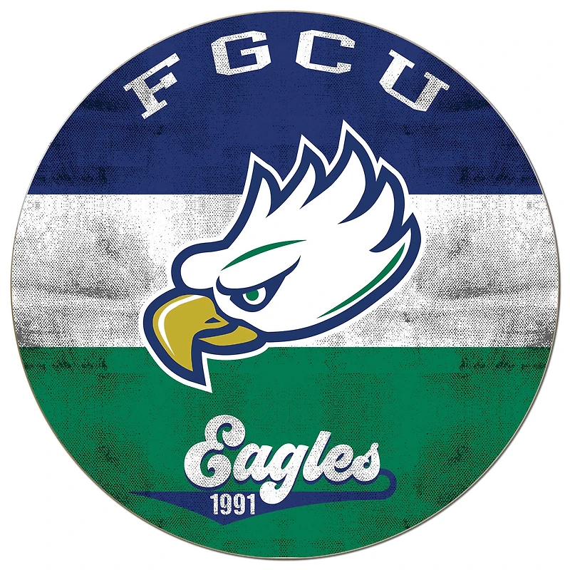Florida Gulf Coast Eagles 20'' x 20'' Retro Logo Circle Sign