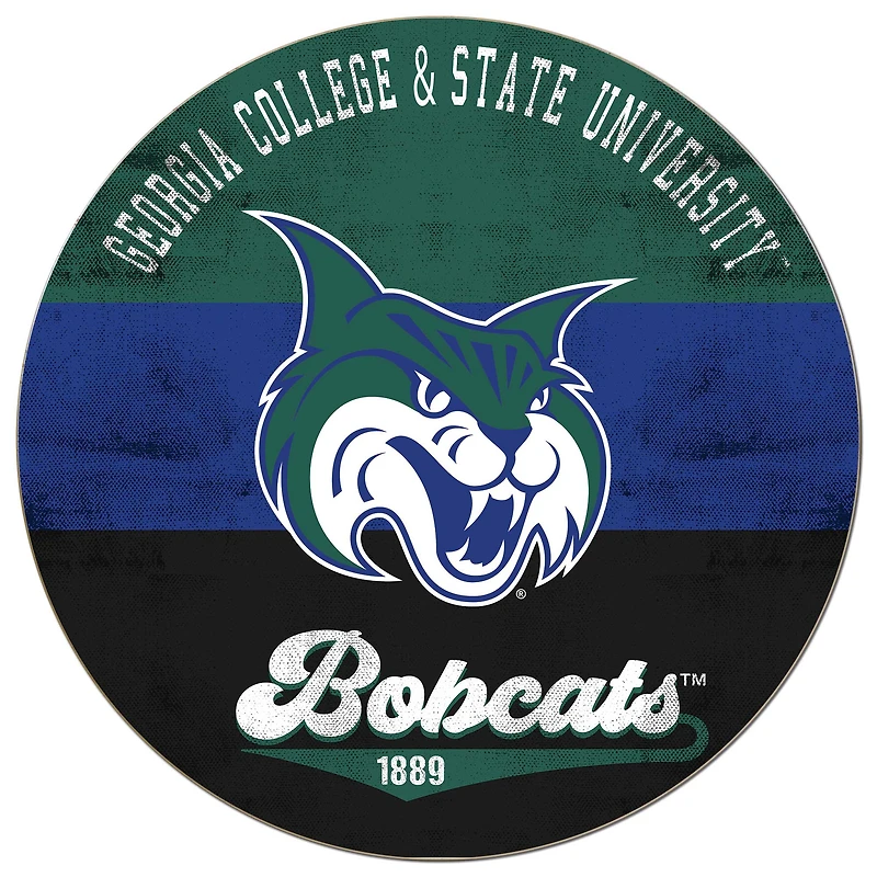 Georgia College Bobcats 20'' x 20'' Retro Logo Circle Sign
