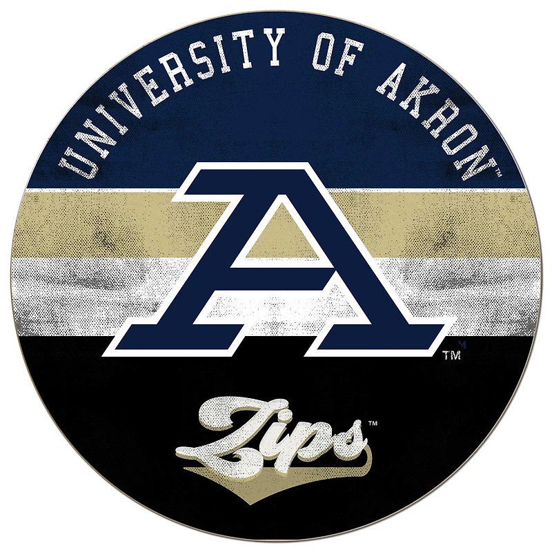 Akron Zips 20'' x 20'' Retro Logo Circle Sign