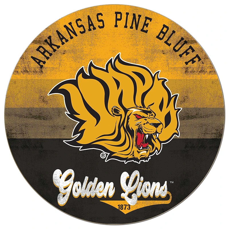 Arkansas Pine Bluff Golden Lions 20'' x 20'' Retro Logo Circle Sign
