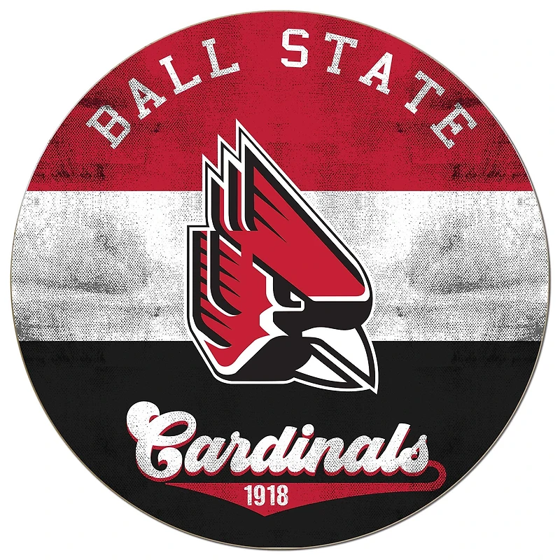 Ball State Cardinals 20'' x 20'' Retro Logo Circle Sign