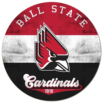 Ball State Cardinals 20'' x 20'' Retro Logo Circle Sign