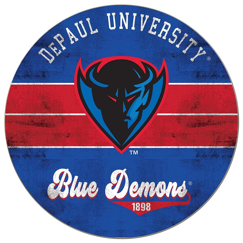 DePaul Blue Demons 20'' x 20'' Retro Logo Circle Sign