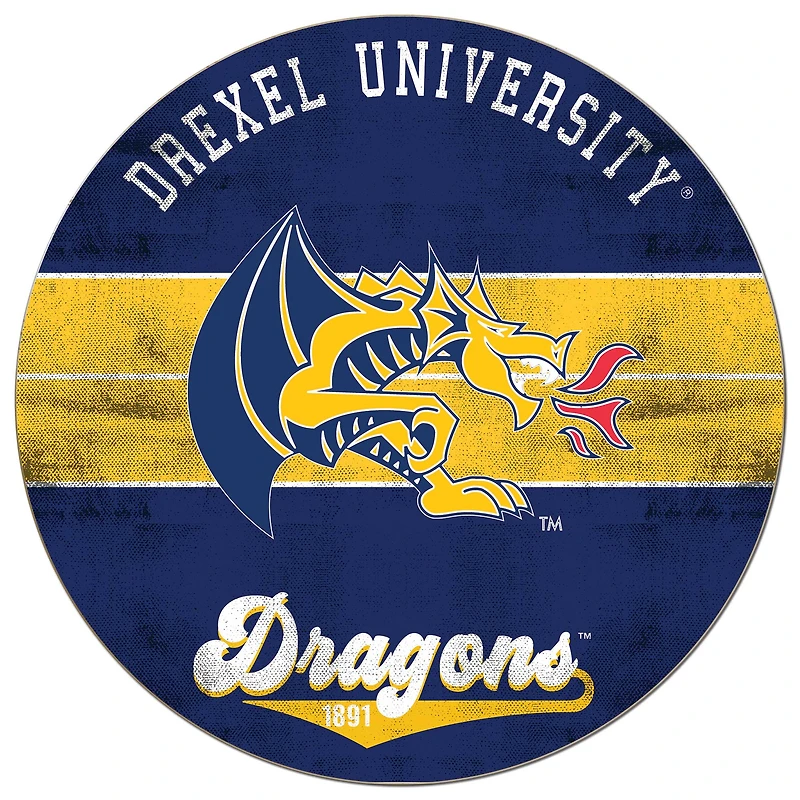 Drexel Dragons 20'' x 20'' Retro Logo Circle Sign