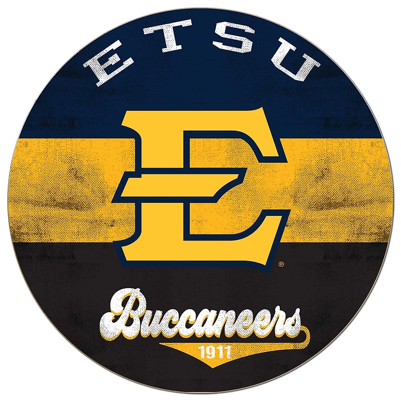ETSU Buccaneers 20'' x 20'' Retro Logo Circle Sign