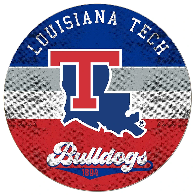 Louisiana Tech Bulldogs 20'' x 20'' Retro Logo Circle Sign