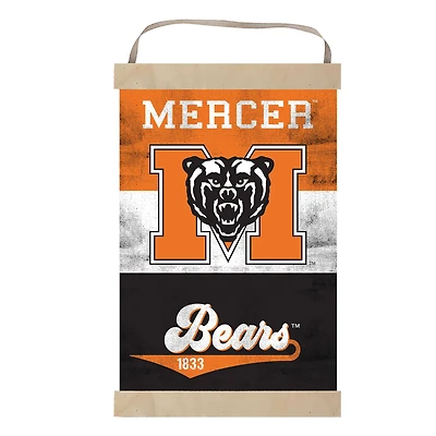 Mercer Bears Reversible Retro Logo Banner Sign