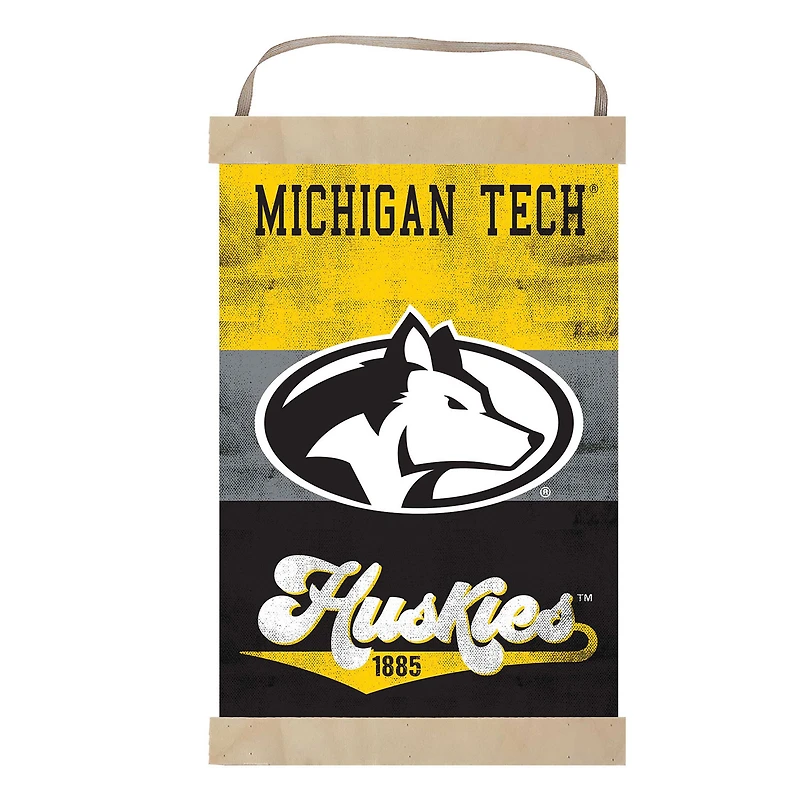 Michigan Tech Huskies Reversible Retro Logo Banner Sign