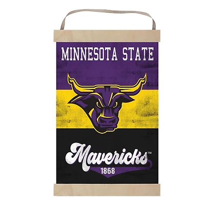 Minnesota State Mavericks Reversible Retro Logo Banner Sign