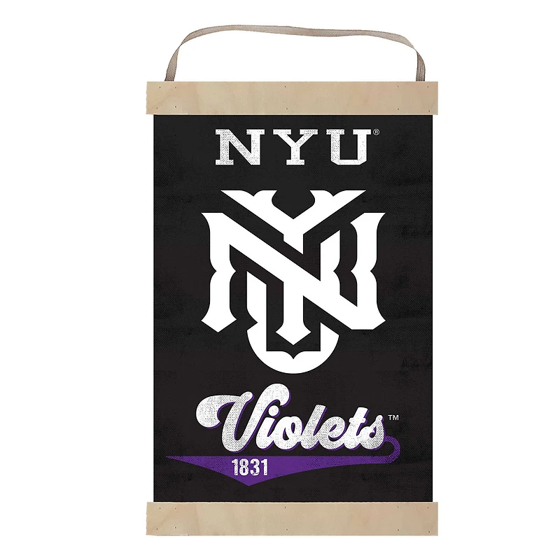 NYU Violets Reversible Retro Logo Banner Sign