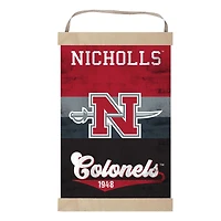 Nicholls State Colonels Reversible Retro Logo Banner Sign