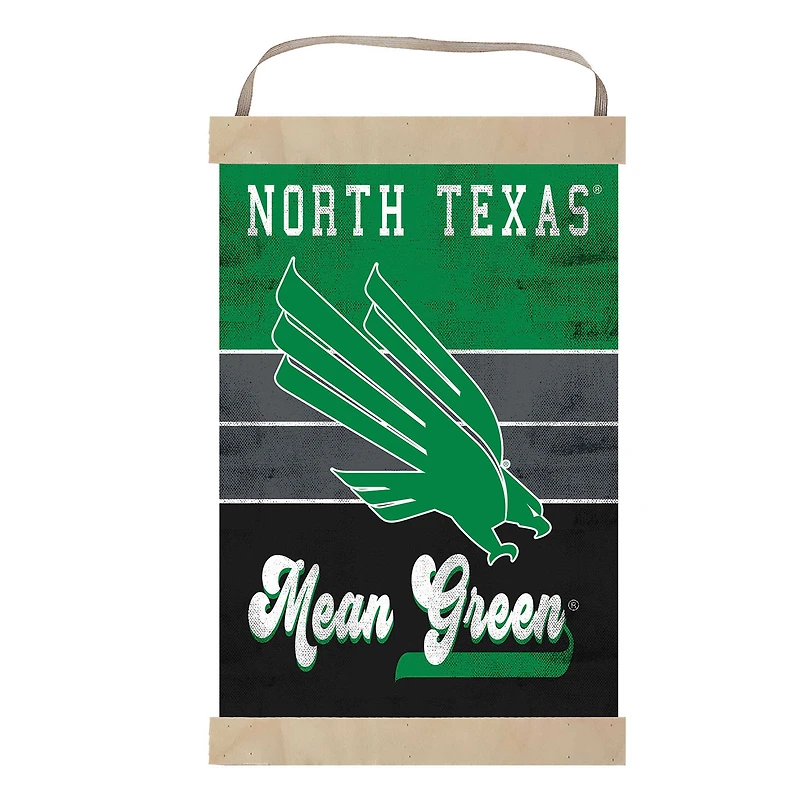 North Texas Mean Green Reversible Retro Logo Banner Sign