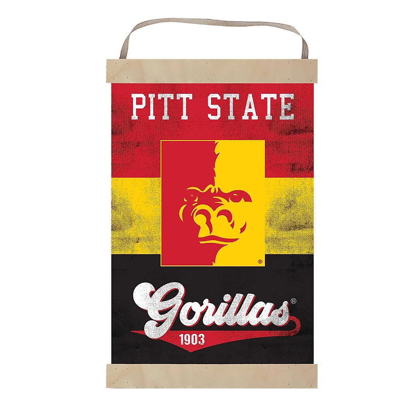 Pittsburg State Gorillas Reversible Retro Logo Banner Sign