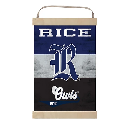 Rice Owls Reversible Retro Logo Banner Sign