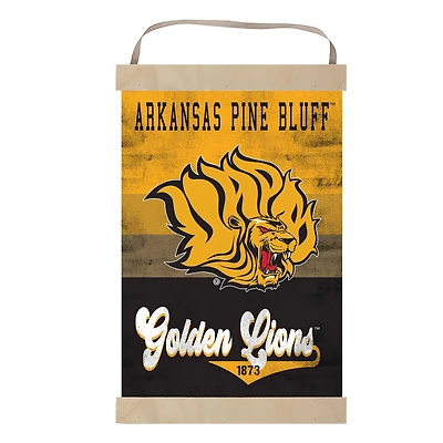 Arkansas Pine Bluff Golden Lions Reversible Retro Logo Banner Sign