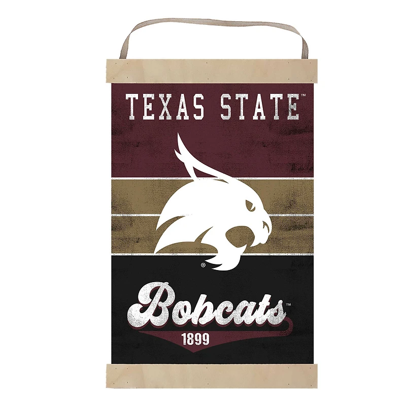 Texas State Bobcats Reversible Retro Logo Banner Sign