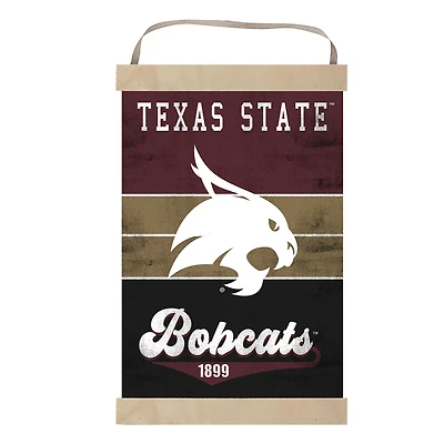 Texas State Bobcats Reversible Retro Logo Banner Sign