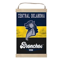 Central Oklahoma Bronchos Reversible Retro Logo Banner Sign