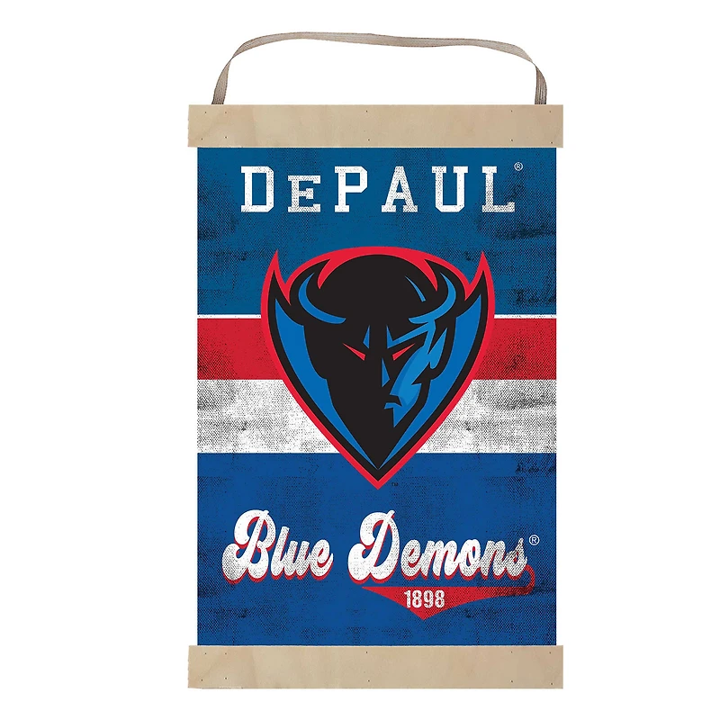 DePaul Blue Demons Reversible Retro Logo Banner Sign
