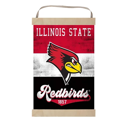 Illinois State Redbirds Reversible Retro Logo Banner Sign