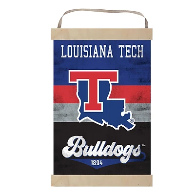 Louisiana Tech Bulldogs Reversible Retro Logo Banner Sign