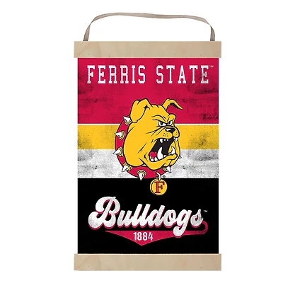 Ferris State Bulldogs Reversible Retro Logo Banner Sign