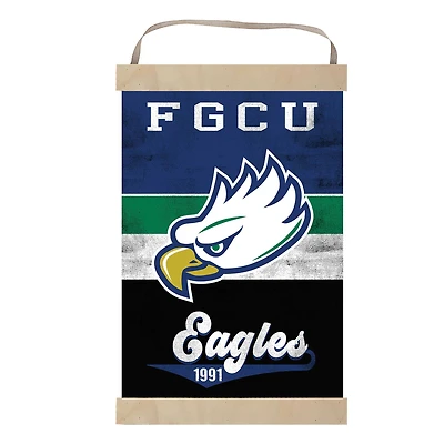 Florida Gulf Coast Eagles Reversible Retro Logo Banner Sign