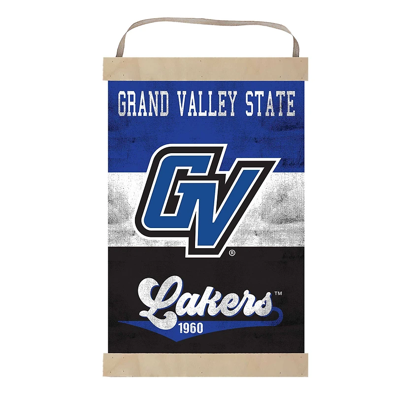 Grand Valley State Lakers Reversible Retro Logo Banner Sign