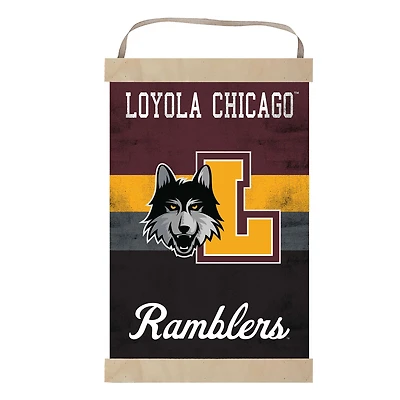 Loyola Chicago Ramblers Reversible Retro Logo Banner Sign