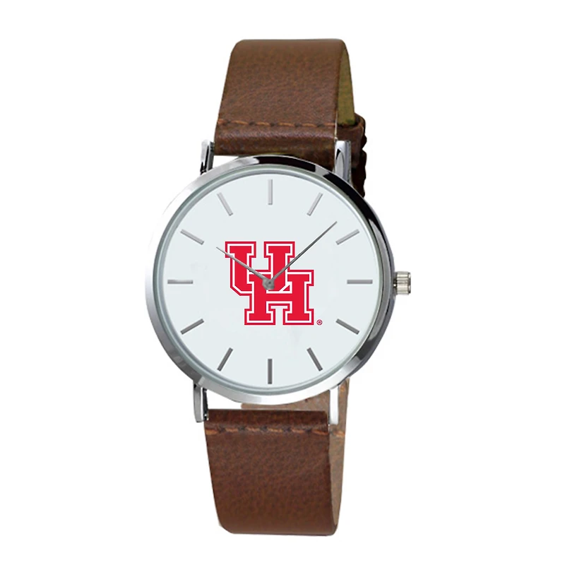 Men's  Brown Houston Cougars Plexus Leather Watch