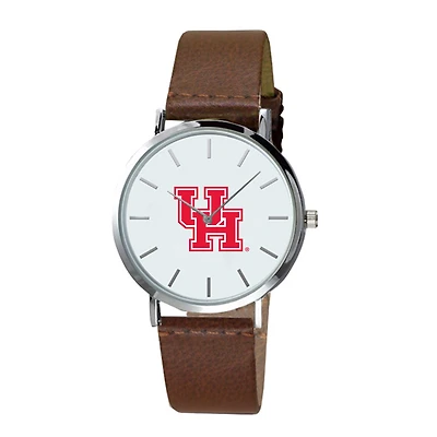 Men's  Brown Houston Cougars Plexus Leather Watch