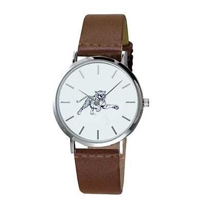 Men's  Brown Jackson State Tigers Plexus Leather Watch