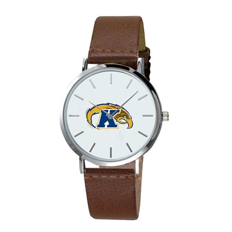 Men's  Brown Kent State Golden Flashes Plexus Leather Watch