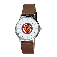 Men's  Brown Louisiana Ragin' Cajuns Plexus Leather Watch