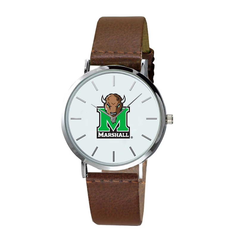 Men's  Brown Marshall Thundering Herd Plexus Leather Watch