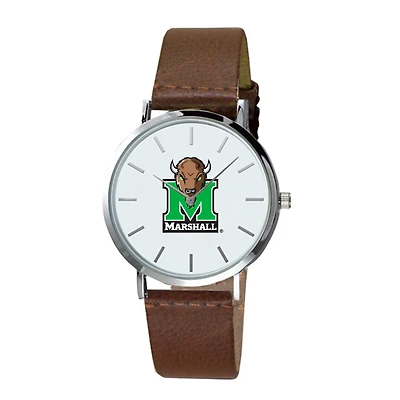 Men's  Brown Marshall Thundering Herd Plexus Leather Watch