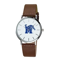 Men's  Brown Memphis Tigers Plexus Leather Watch