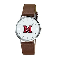 Men's  Brown Miami University RedHawks Plexus Leather Watch