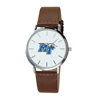 Men's  Brown MTSU Blue Raiders Plexus Leather Watch