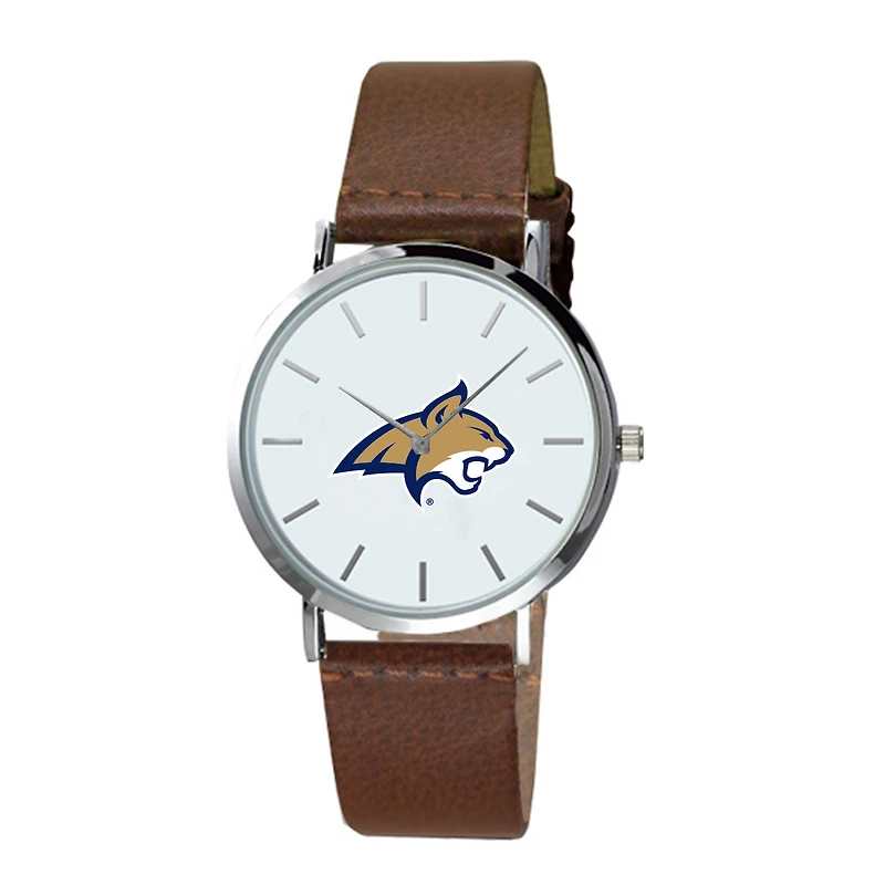 Men's  Brown Montana State Bobcats Plexus Leather Watch