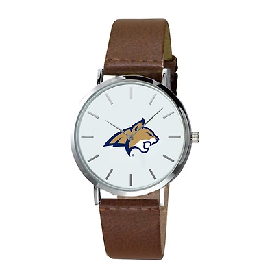 Men's  Brown Montana State Bobcats Plexus Leather Watch