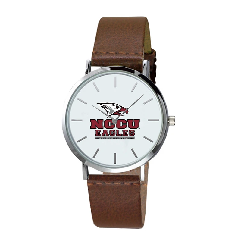 Men's  Brown North Carolina Central Eagles Plexus Leather Watch