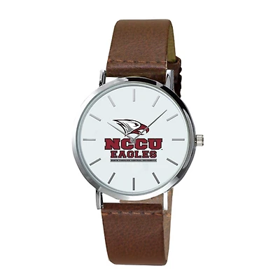 Men's  Brown North Carolina Central Eagles Plexus Leather Watch