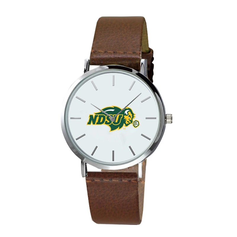 Men's  Brown NDSU Bison Plexus Leather Watch