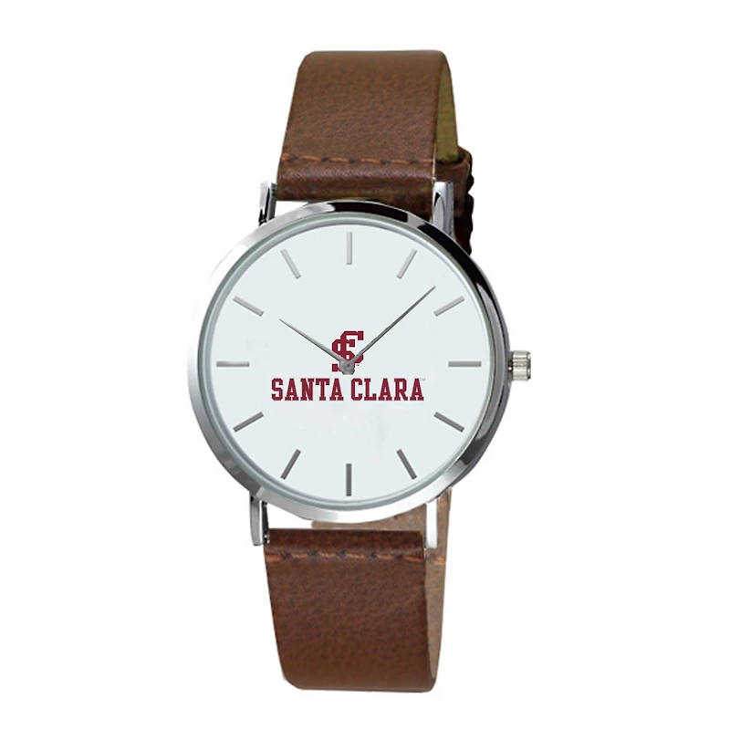 Men's  Brown Santa Clara Broncos Plexus Leather Watch