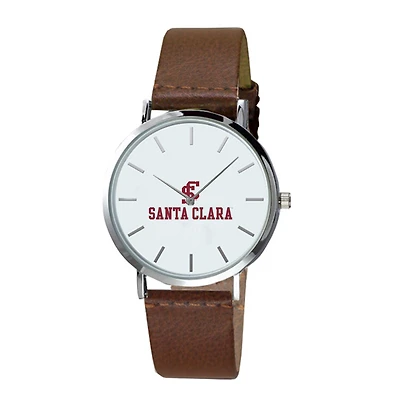 Men's  Brown Santa Clara Broncos Plexus Leather Watch