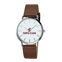 Men's  Brown Santa Clara Broncos Plexus Leather Watch