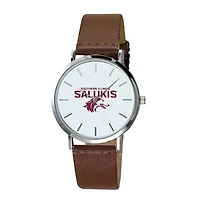 Men's  Brown Southern Illinois Salukis Plexus Leather Watch